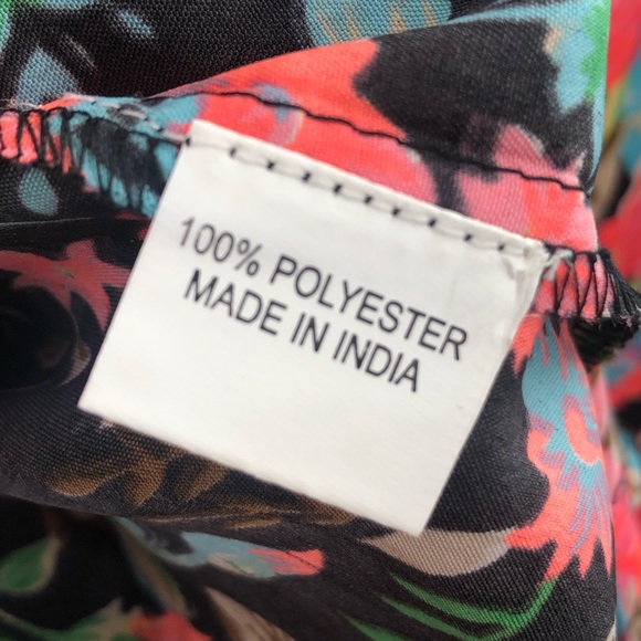 ASOS Curve Koko Neon Cold Shoulder Floral Shirt NWT - Picture 8 of 9